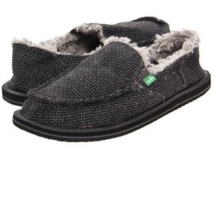 Sanuk Snofox Chill Grey Slip-Ons Women’s sz 8